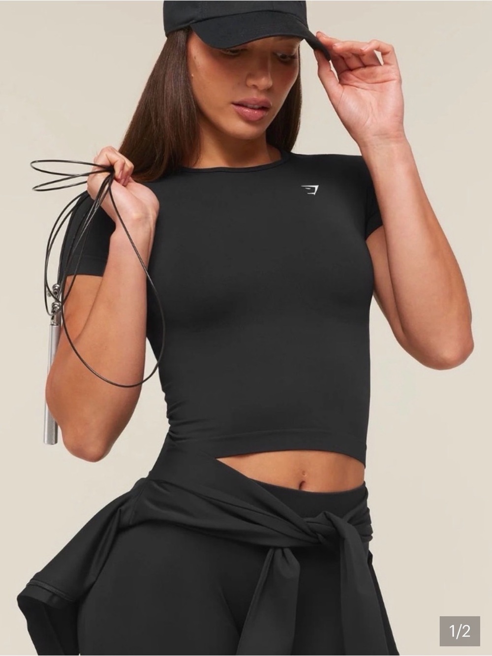 Gymshark Everyday Seamless Black Athletic Top